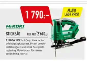Järnia HiKoki Sticksåg erbjuda