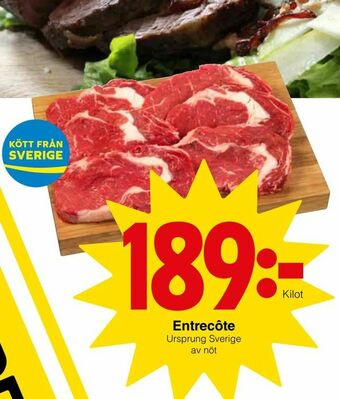 Matöppet Entrecôte erbjuda