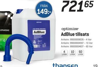 thansen Adblue tillsats erbjuda