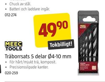Jula Träborrsats 5 delar ø4-10 mm erbjuda
