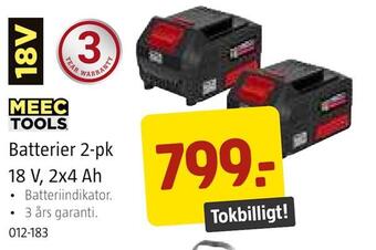 Jula Batterier 2-pk 18 v, 2x4 ah erbjuda