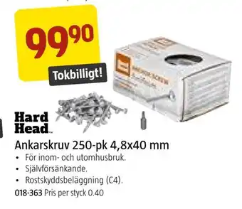 Ankarskruv 250-pk 4,8x40 mm