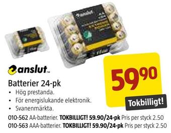 Jula Batterier 24-pk erbjuda