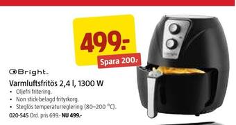 Jula Varmluftsfritös 2,4 l 1300 w erbjuda
