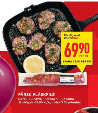 Willys Hemma FÄRSK FLÄSKFILÉ erbjuda