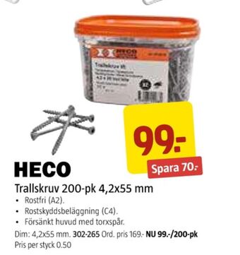 Jula Heco trallskruv erbjuda