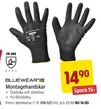 Jula Bluewear arbetshandskar erbjuda