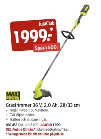 Jula Max power grästrimmer erbjuda