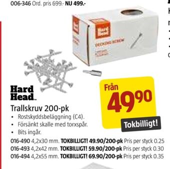 Jula Hard head skruvar erbjuda