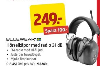 Jula Bluewear hörselkåpor erbjuda