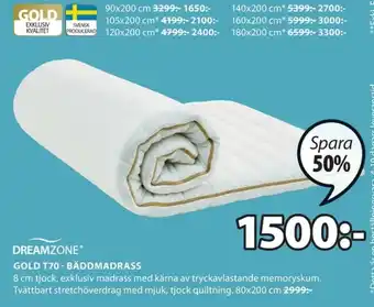 JYSK Dreamzone Gold T70 - Bäddmadrass 80x200cm erbjuda