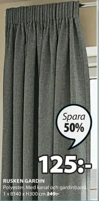 JYSK Rusken Gardin 1x140x300cm erbjuda