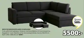JYSK Bedsted Bäddsoffa Med Schäslong 227x85x88/202cm erbjuda
