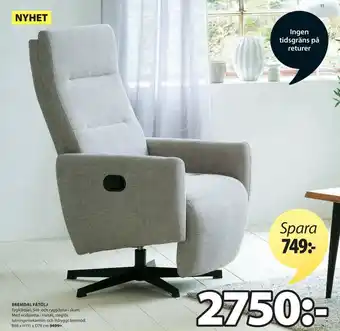 JYSK Bremdal Fåtölj 68x111x78cm erbjuda
