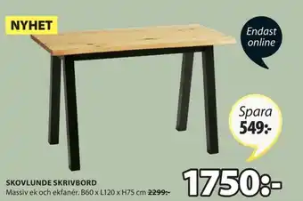 JYSK Skovlunde Skrivbord 60x120x75cm erbjuda