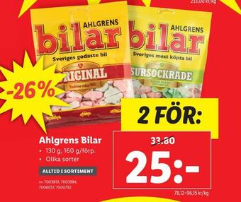 Lidl Ahlgrens bilar erbjuda