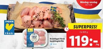 Lidl Kronfågel färsk kycklinglårfilé erbjuda