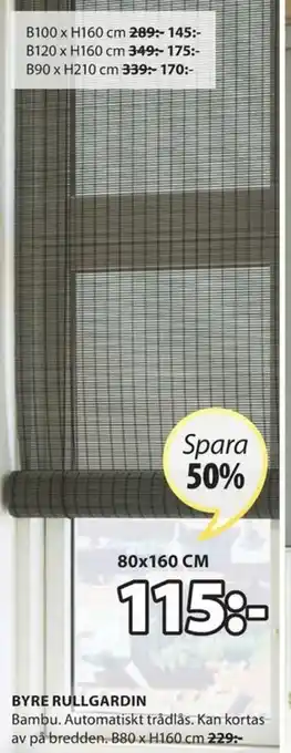 JYSK Byre Rullgardin 80x160cm erbjuda