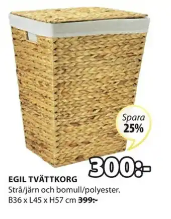 JYSK Egil Tvättkorg 36x45x57cm erbjuda