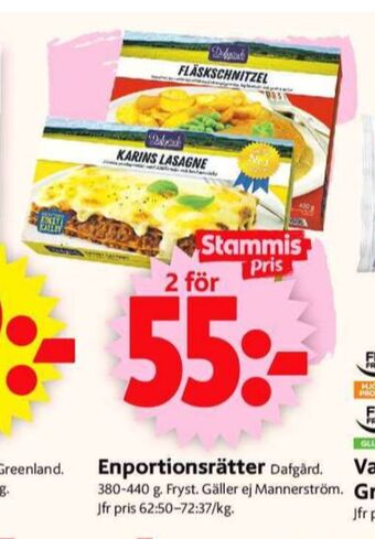 ICA Supermarket Dafgårds färdigrätter erbjuda