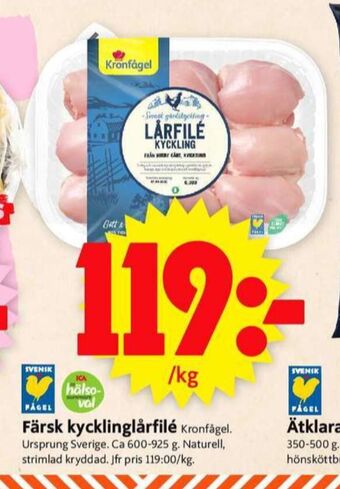ICA Supermarket Kronfågel kycklinglårfile erbjuda