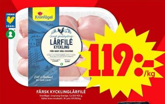 ICA Maxi Kronfågel kycklinglårfile erbjuda