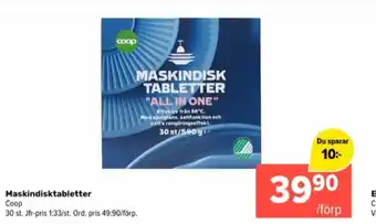 Coop diskmaskintabs