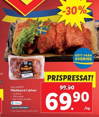 Lidl Svea lantkött karrékotlett erbjuda