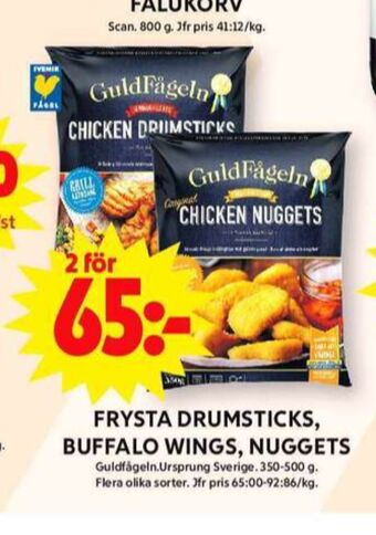 ICA Maxi Guldfågeln kycklingnuggets erbjuda