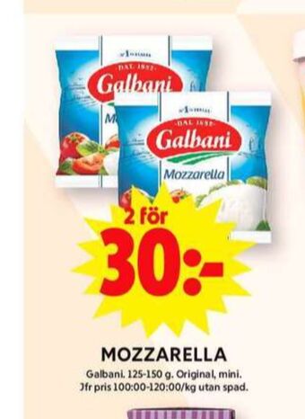 ICA Maxi Galbani mozzarella erbjuda