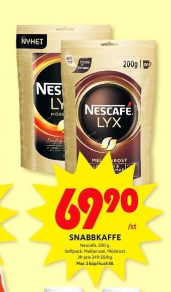 ICA Kvantum Nescafé lyx instant kaffe erbjuda