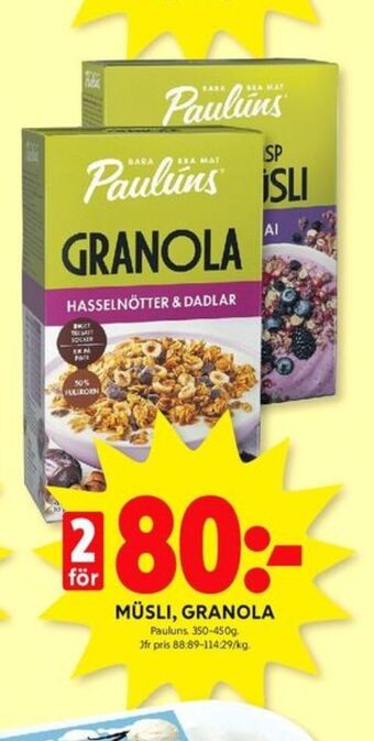 ICA Kvantum Paulùns granola erbjuda