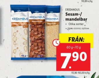 Lidl Eridanous bars erbjuda
