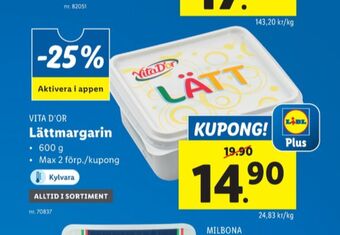 Lidl Vita dor lättmargarin erbjuda