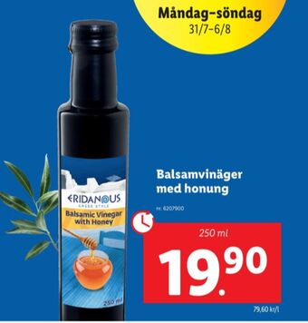 Lidl Eridanous balsamvinäger erbjuda