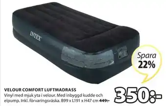 JYSK Velour Comfort Luftmadrass 99x191x47cm erbjuda