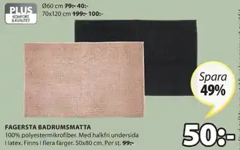 JYSK Fagersta Badrumsmatta 50x80cm erbjuda