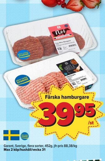 Östenssons Färska hamburgare erbjuda