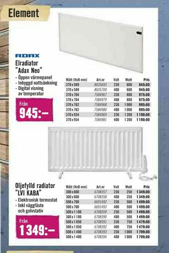 Hornbach Adax Element erbjuda