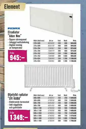 Hornbach Adax Element erbjuda