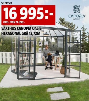 Bauhaus VÄXTHUS CANOPIA OASIS HEXAGONAL GRÅ 13,72M² erbjuda