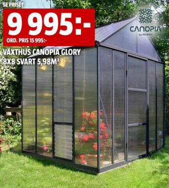 Bauhaus VÄXTHUS CANOPIA GLORY 8X8 SVART 5,98M² erbjuda