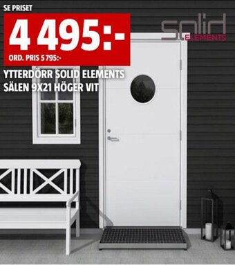 Bauhaus YTTERDÖRR SOLID ELEMENTS SÄLEN 9X21 HÖGER VIT erbjuda