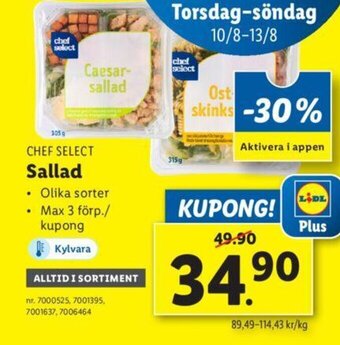 Lidl CHEF SELECT Sallad erbjuda