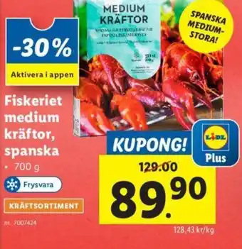 Lidl Fiskeriet medium kräftor, spanska • 700 g erbjuda