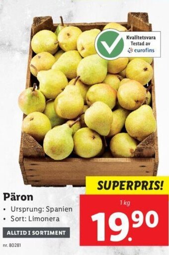 Lidl Päron erbjuda