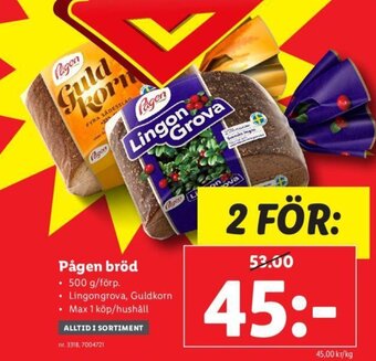 Lidl Pågen bröd erbjuda