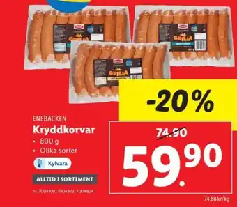 Lidl ENEBACKEN Kryddkorvar erbjuda