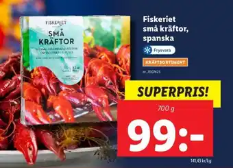 Lidl Fiskeriet små kräftor, spanska erbjuda
