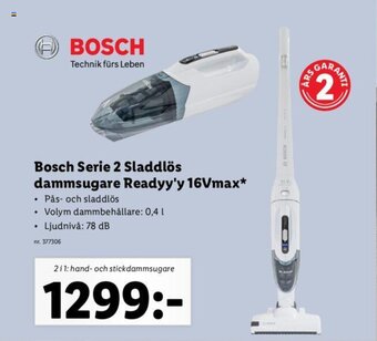 Lidl Bosch Serie 2 Sladdlös dammsugare Readyy'y 16Vmax* erbjuda